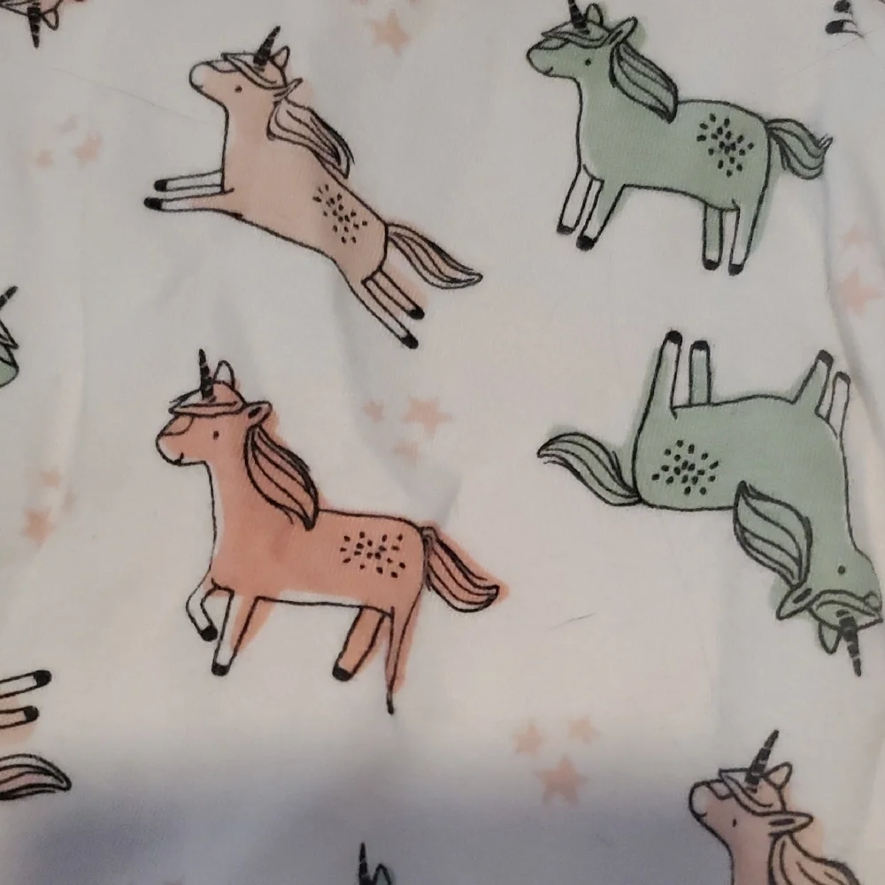 Carter's Pink and Green Horse Print Footie